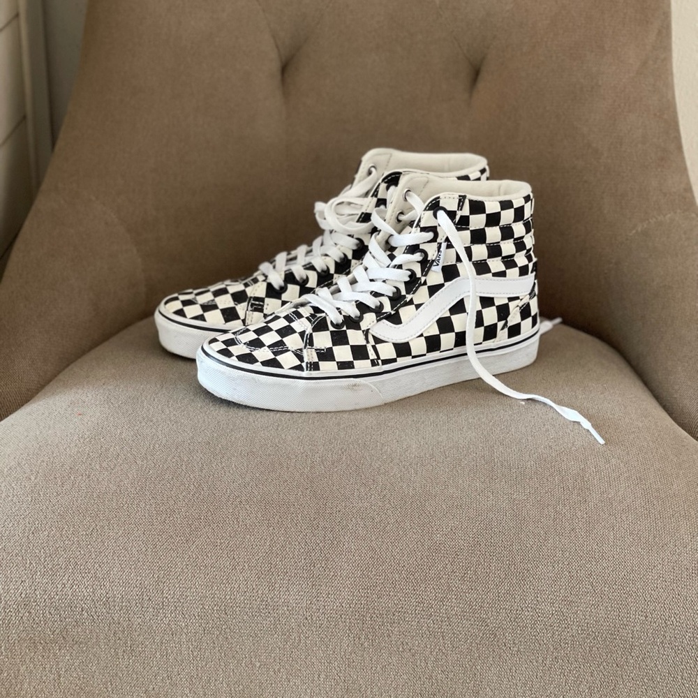 Vans Black and White Checkerboard High-Tops